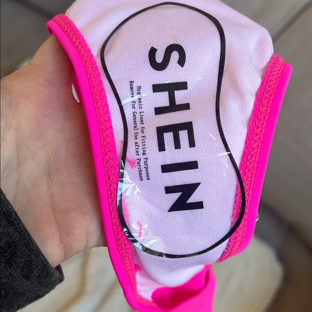 SHEIN Hot Pink Triangle High-Waisted Bikini - Picture 7 of 7